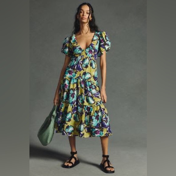 WORN ONCE - Anthropologie Puff Sleeve Dress - Picture 3 of 3